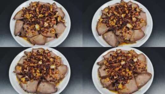 酱卤猪舌卤菜熟食4k旋转展示高清在线视频素材下载