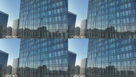 城市商务楼群玻璃幕墙高清在线视频素材下载