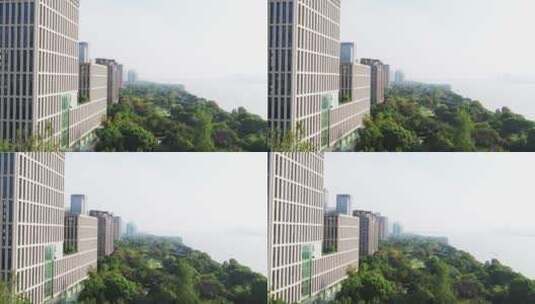 航拍杭州钱塘江畔钱江新城现代城市都市风光高清在线视频素材下载