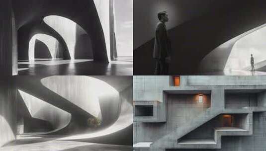 极简主义建筑艺术高清在线视频素材下载