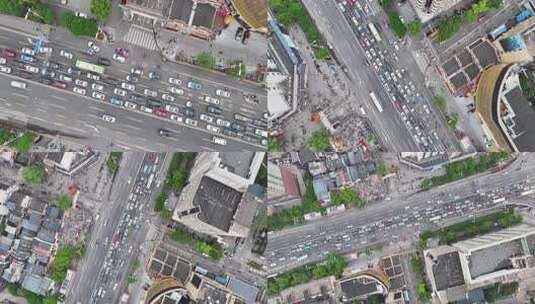 长沙解放西路俯拍高清在线视频素材下载