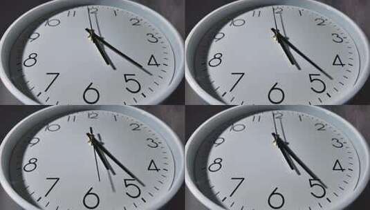 白色圆形时钟特写高清在线视频素材下载