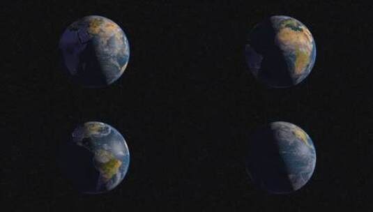 在黑色背景上旋转的3D地球高清在线视频素材下载