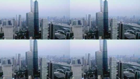 广州城市天际线航拍高清在线视频素材下载