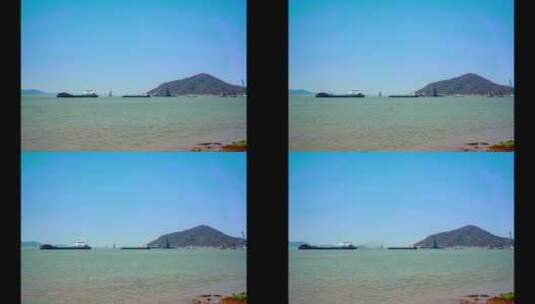 都昌鄱阳湖湖边船泊延时高清在线视频素材下载