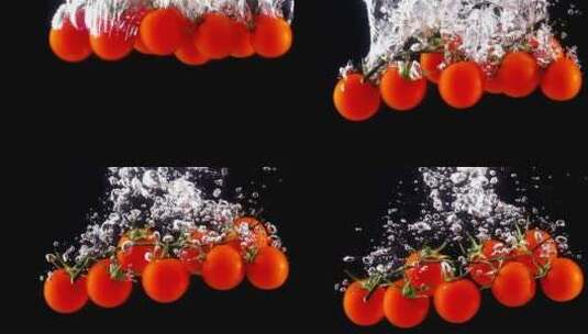 落水的番茄高清在线视频素材下载