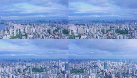 广州城市蓝天白云全景航拍风光高清在线视频素材下载