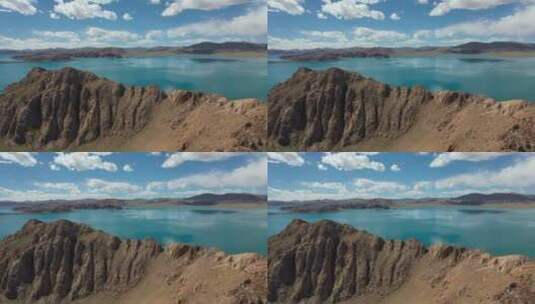 西藏羌塘高原恰规错自然风光航拍高清在线视频素材下载