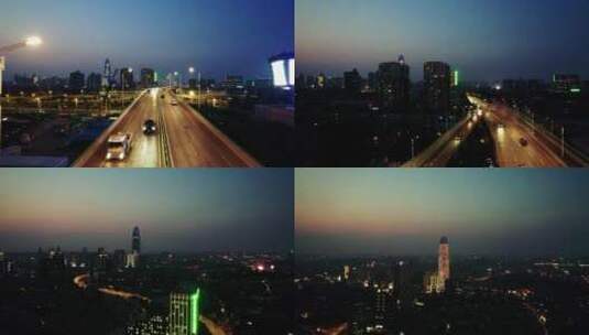 城市道路夜景俯拍006高清在线视频素材下载