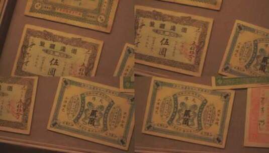 旧社会明清中国纸币银票及模具高清在线视频素材下载