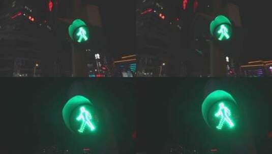 人行道红绿灯-绿灯变红灯高清在线视频素材下载