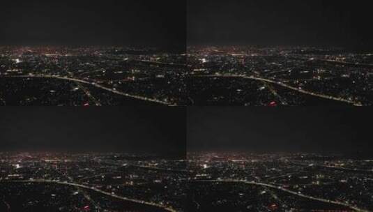 泉州市区夜景航拍500米高空泉州城市大景高清在线视频素材下载