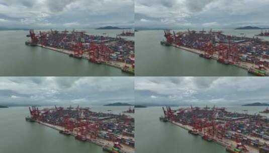 深圳蛇口SCT码头全景航拍高清在线视频素材下载