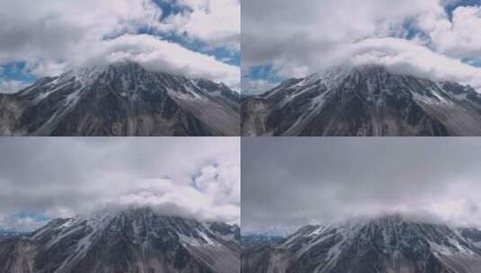 四川甘孜雅拉雪山航拍高清在线视频素材下载