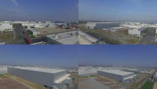 工厂厂房外部航拍 高端厂房工业园高清在线视频素材下载