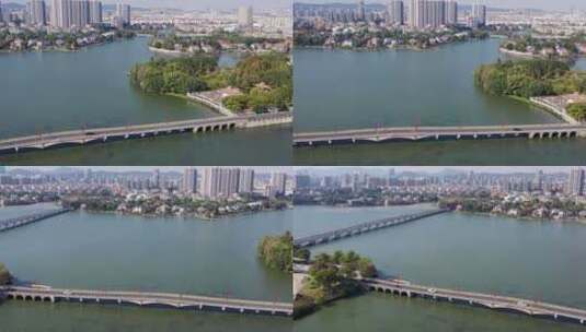 南京百家湖风光航拍4K视频高清在线视频素材下载