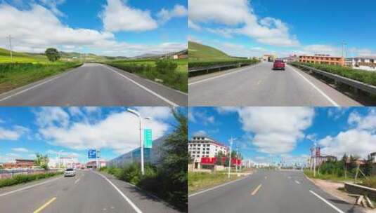 【实拍合集】开车沿途风景第一视角高清在线视频素材下载