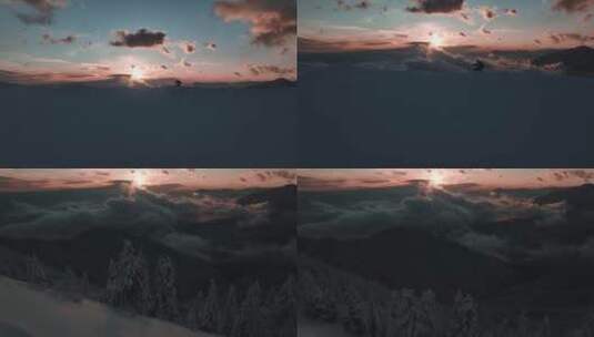 奥地利雪山的徒步旅行高清在线视频素材下载