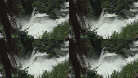 森林瀑布景观鸟瞰 高清在线视频素材下载