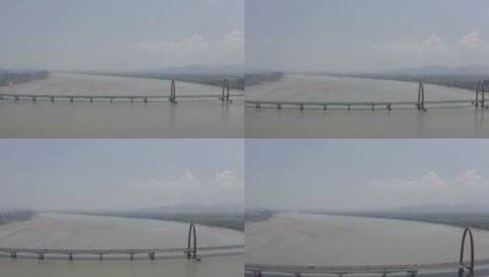 杭州钱塘江之江大桥4K航拍 D-log 原片平飞高清在线视频素材下载