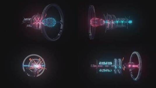 外星空间站全息图循环1080高清在线视频素材下载