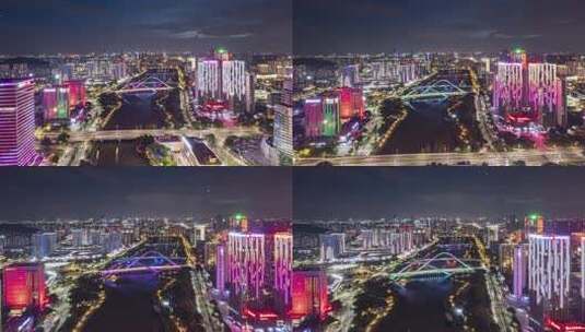 广州南沙蕉门夜景高清在线视频素材下载