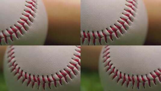 草坪上的棒球特写高清在线视频素材下载