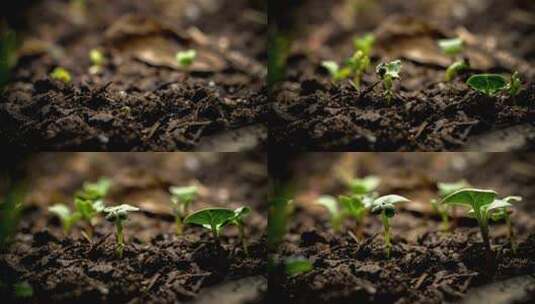 春天来了植物发芽破土而出1高清在线视频素材下载