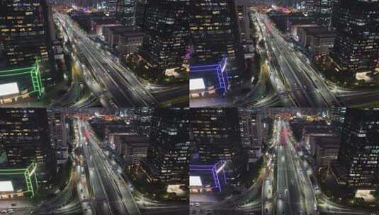 4K车公庙建筑群夜景航拍高清在线视频素材下载