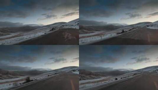 西藏旅游风光318国道清晨雪山高清在线视频素材下载