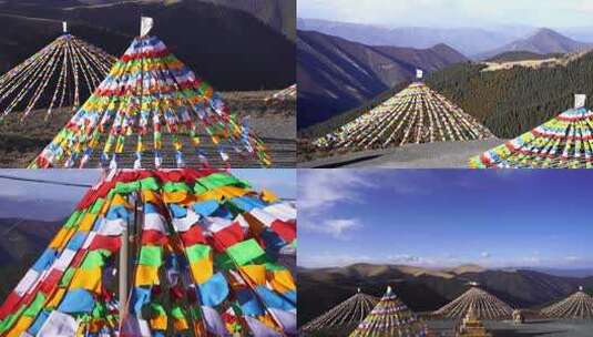 西藏文化习俗金帆随风飘扬高清在线视频素材下载