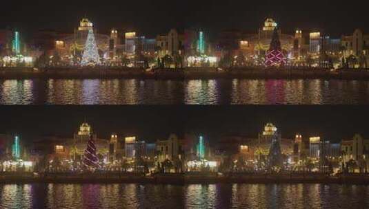 北京环球影城圣诞树夜景高清在线视频素材下载