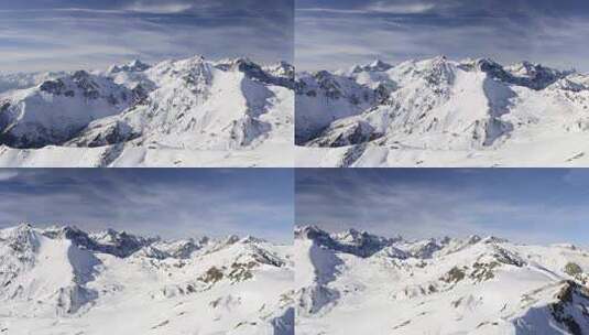 航拍雪山山峰和山脊高清在线视频素材下载