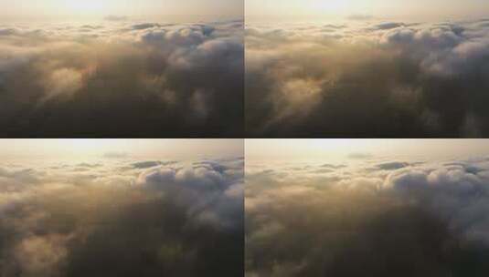 城市云端之上云海震撼唯美航拍高清在线视频素材下载