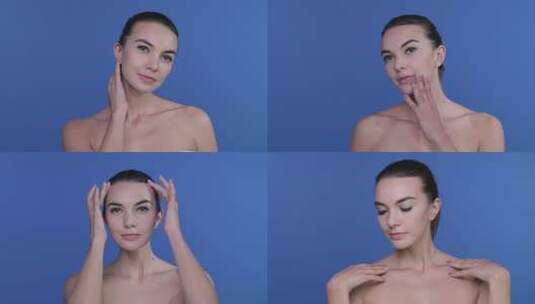 外国 美女 模特 化妆品 护肤品高清在线视频素材下载