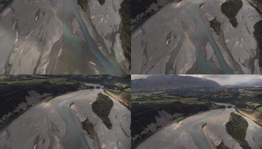 俯拍冰川河 密集河流高清在线视频素材下载