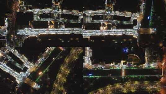 连云港夜景航拍高清在线视频素材下载