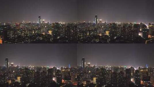 上海徐汇商圈夜景航拍高清在线视频素材下载