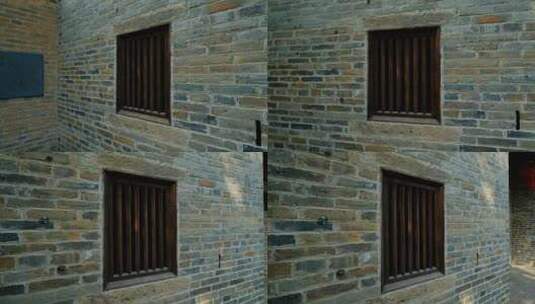 老房子 砖墙 木窗 传统 窗户高清在线视频素材下载