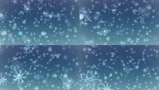 三维冰花雪花冬天蓝色圣诞节大屏舞美背景高清在线视频素材下载