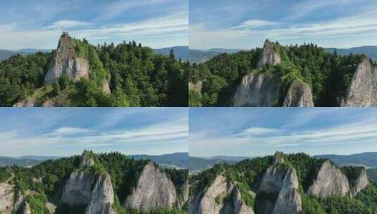 波兰皮涅尼特齐·科罗尼山的鸟瞰图高清在线视频素材下载