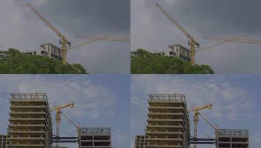 广州黄埔房地产建设吊塔施工高清在线视频素材下载