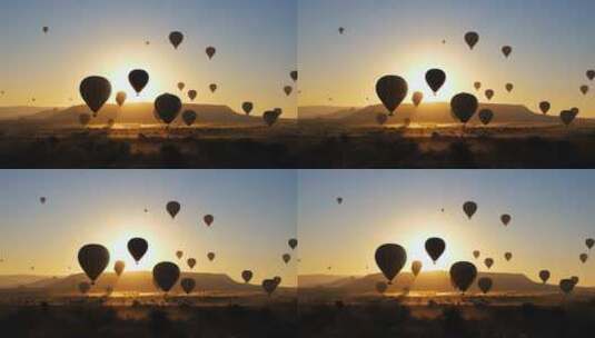 日落时的热气球高清在线视频素材下载