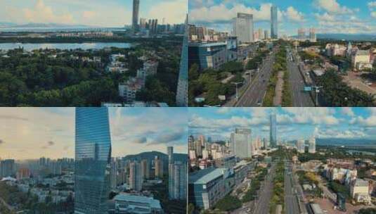 深圳南山区城市建筑多镜头高清在线视频素材下载