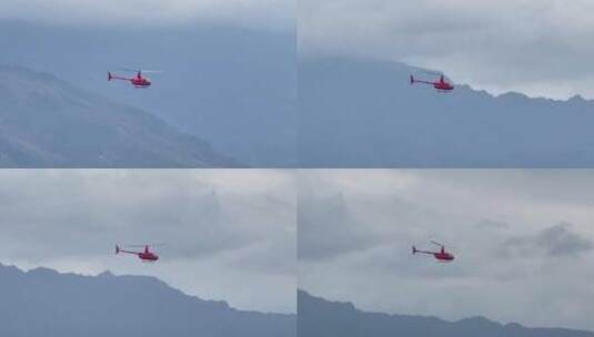 山林远山直升机跟随高清在线视频素材下载