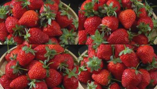 旋转的新鲜草莓高清在线视频素材下载