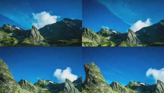 瑞士阿尔卑斯山大圣伯纳德山口雪峰滑雪延时高清在线视频素材下载