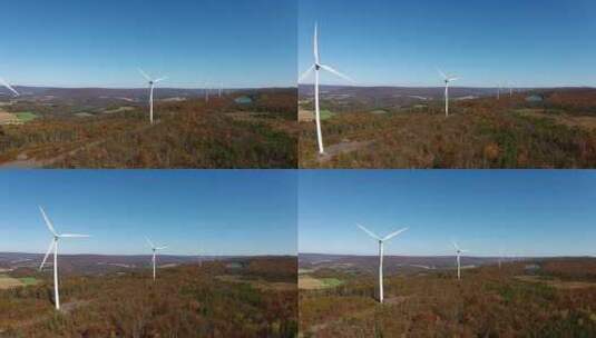风力涡轮机的鸟瞰图高清在线视频素材下载