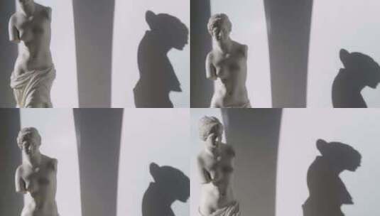 断臂维拉斯雕像光影高清在线视频素材下载