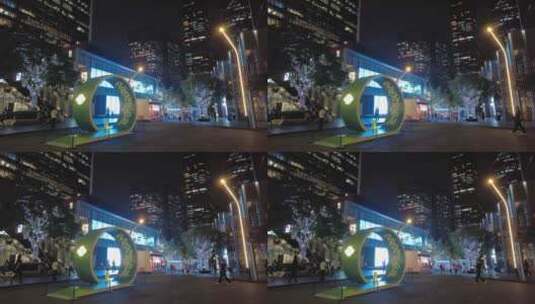 【4K】夜晚商圈街道高清在线视频素材下载